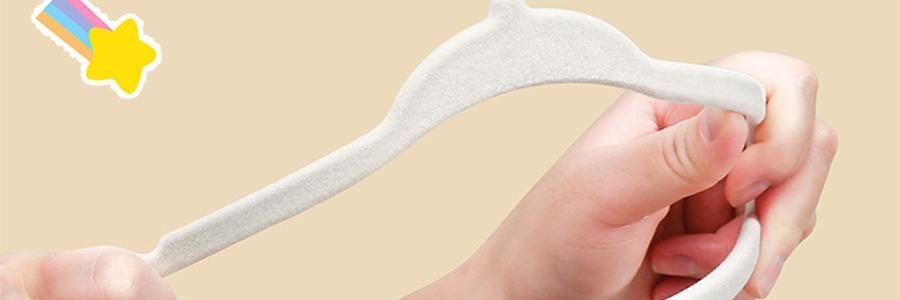 兒童專用植絨衣架 防滑無痕晾衣架 寶寶衣物專用掛架 10 個/組 黃色