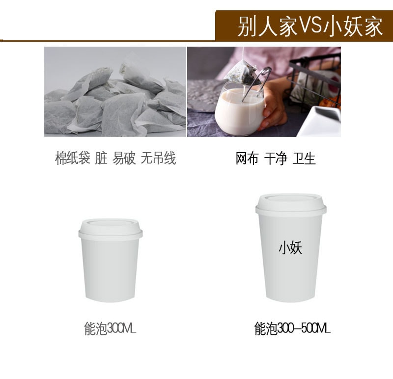 [中国直邮]苗小妖 零奶精袋装DIY网红珍珠奶茶 275g(5袋)