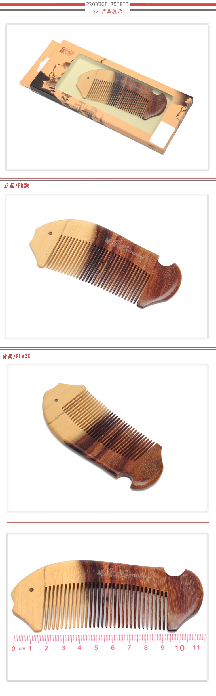 TAN MUJIANG Handcraft Natural Wood Hair Combs Accesory For Women Men brides Curly Hair Straight hair