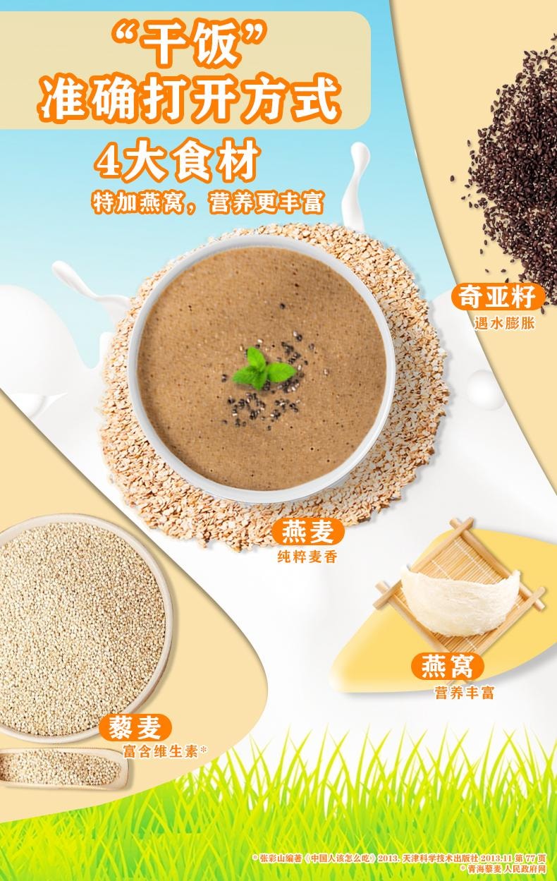【中國直郵】 北京同仁堂 燕窩奇亞籽藜麥燕麥粉 500g 輕食代餐粉即食飽腹感食品抗餓