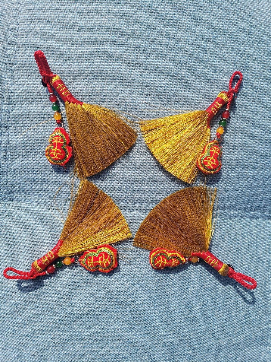 平安葫蘆金掃帚掛件純手工編織趨吉避兇吉祥掛件中華傳統文化飾品 一件