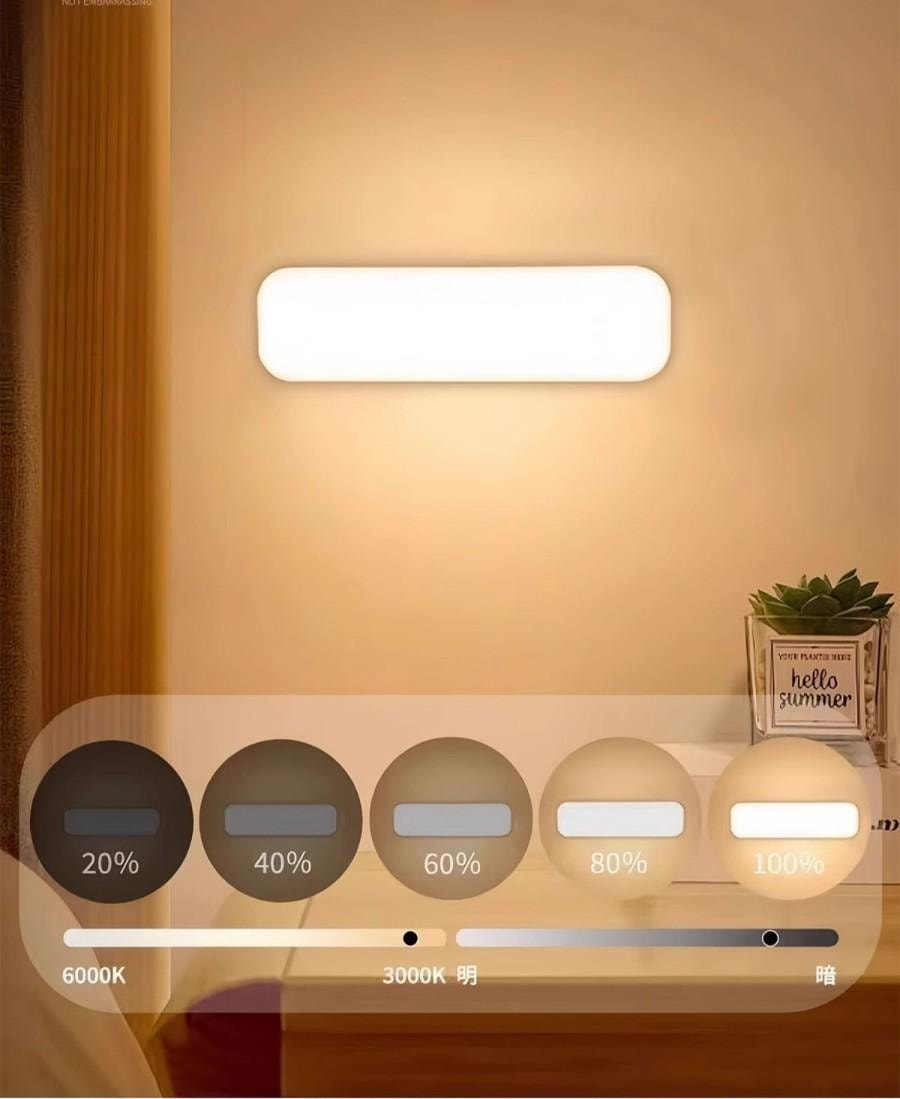 3-Color Dimmable Magnetic LED Night Light - Super Long Battery Life, Clip-On Desk/Bedside Lamp for Bedroom, Reading, Camping & Dorm