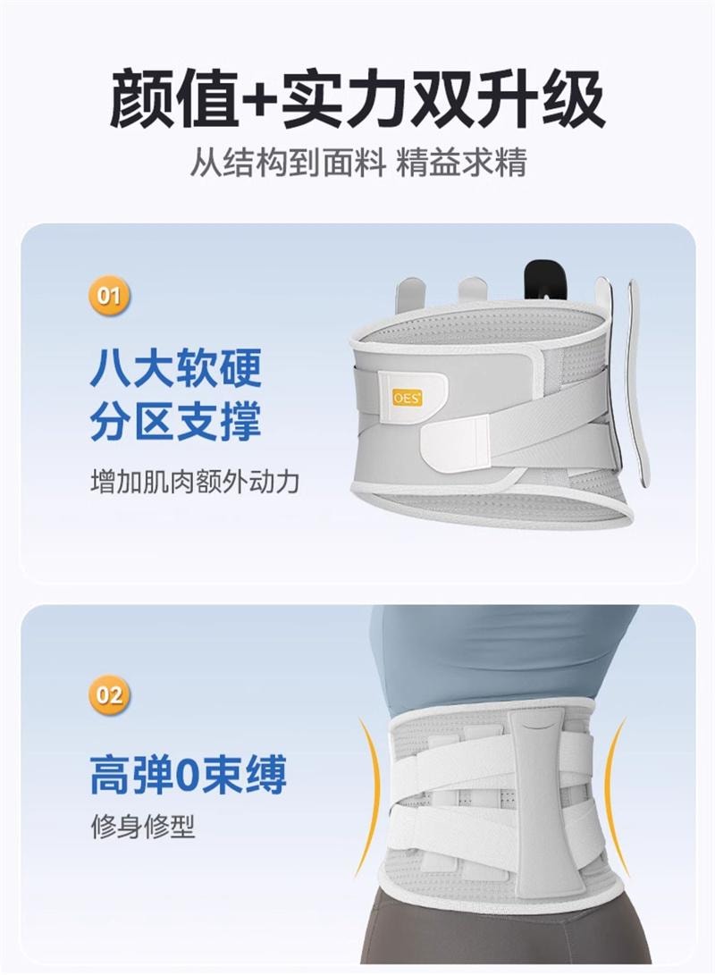 【中国直邮】 英国 oes 护腰带腰椎腰间盘男女士专用久坐久站束腰神器 全新换代-灰 均码 1个装