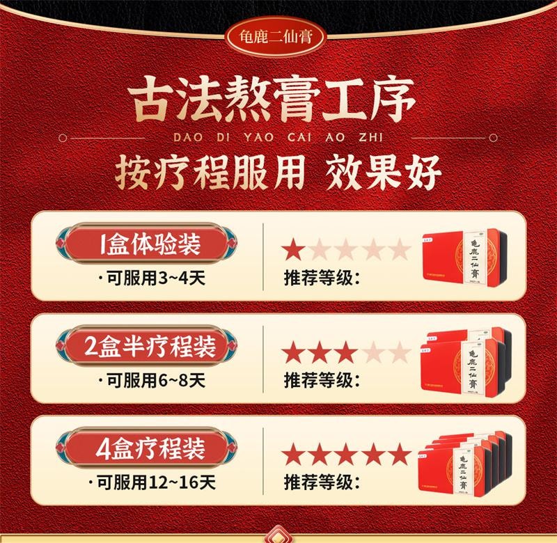 【中国直邮】 盛动力 龟鹿二仙膏100ml*2瓶/盒 补肾固精强肾益精二仙胶鹿角枸杞龟甲正品(建议4盒一疗程)