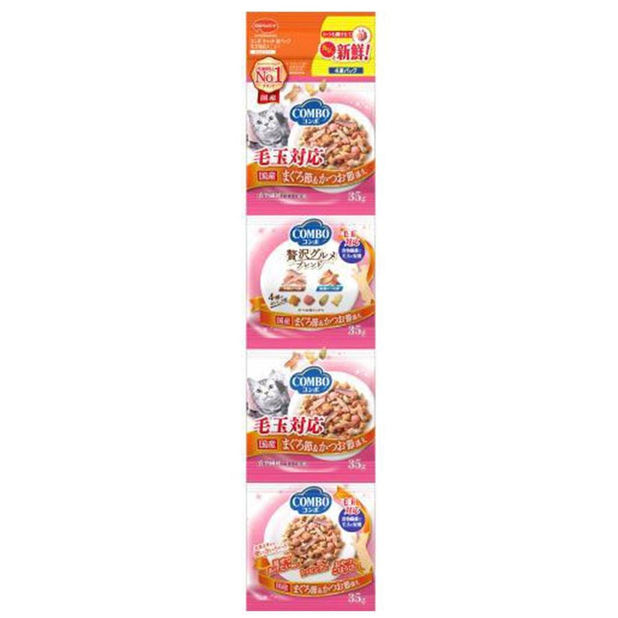 【日本直郵】 未知 Combo 日本 4連包貓零食化毛小魚乾貓餅乾貓糧 35g×4