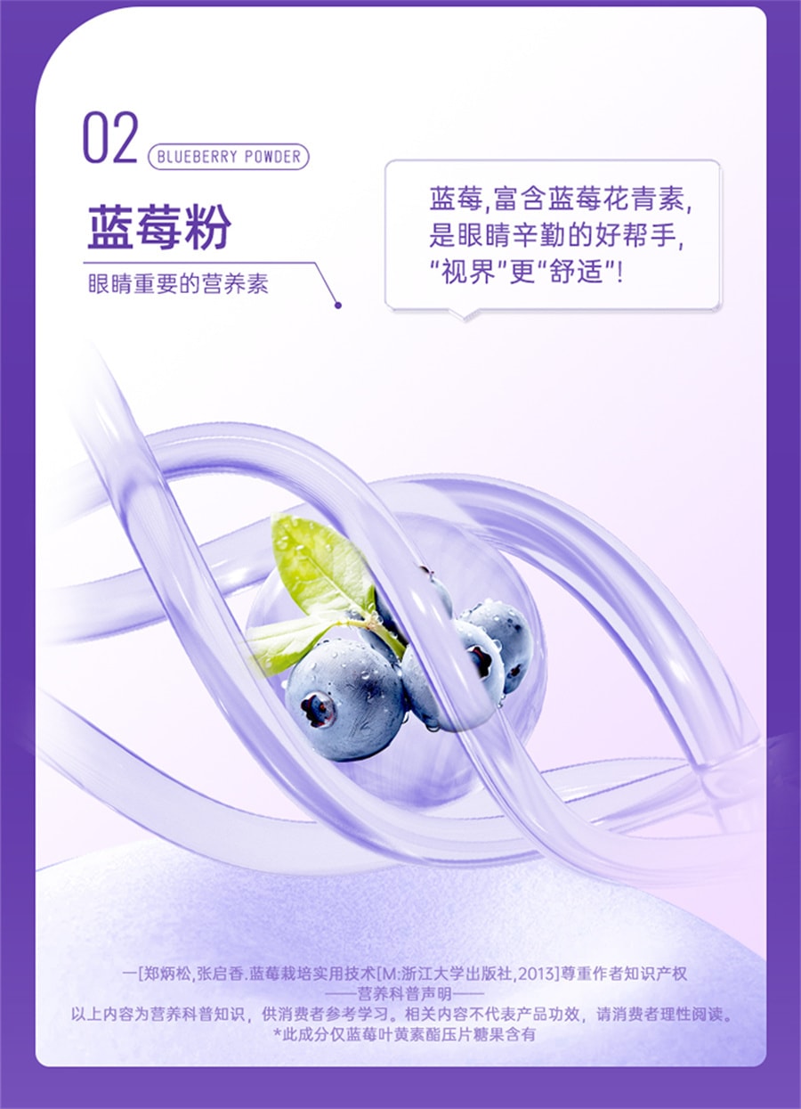 【中国直邮】诺特兰德 蓝莓叶黄素酯软糖儿童成人片非近视护眼 60粒/瓶