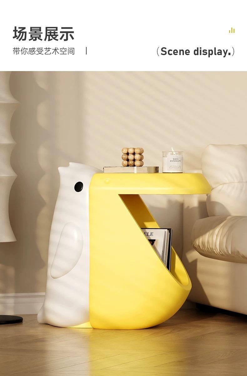 【中國直郵】 FOXTAIL 鵜鶘落地擺飾 創意邊幾 客廳 卡通零食收納 可愛茶几 禮物 溫暖好物-貪吃鵜鶘邊幾擺件 1件*預計到達時間3-4週