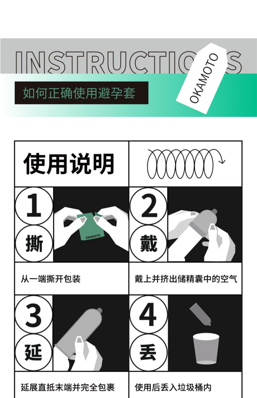 【中国直邮】OKAMOTO冈本 超薄情趣避孕套冰粒粒3片+滑粒力3片 成人安全套
