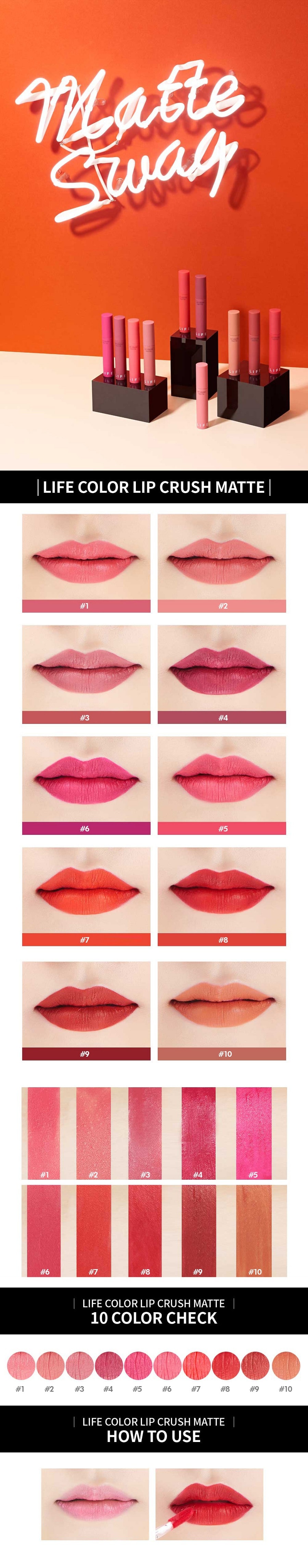Life Color Lip Crush Matte #01 (Watch Me)