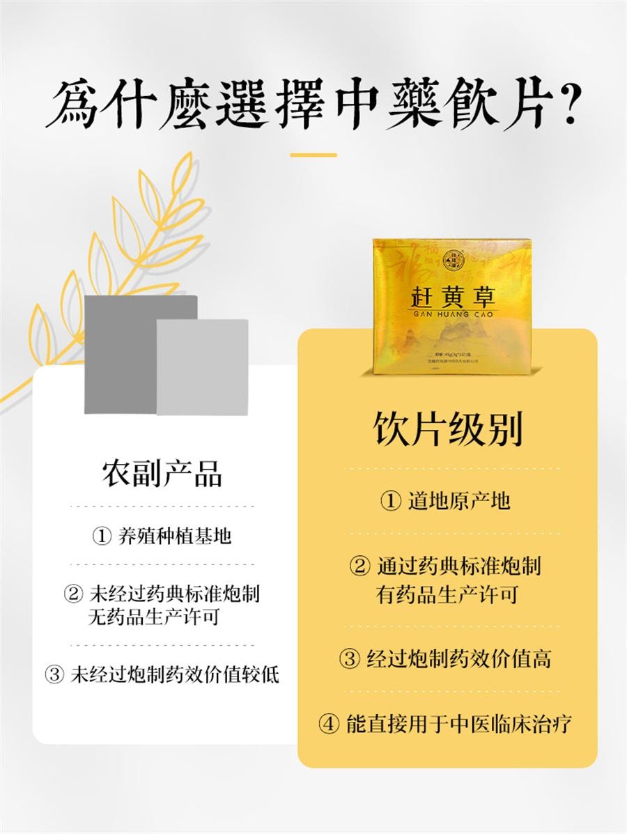 【中国直邮】 药知源 赶黄草 清热解毒 退黄化湿45g/盒
