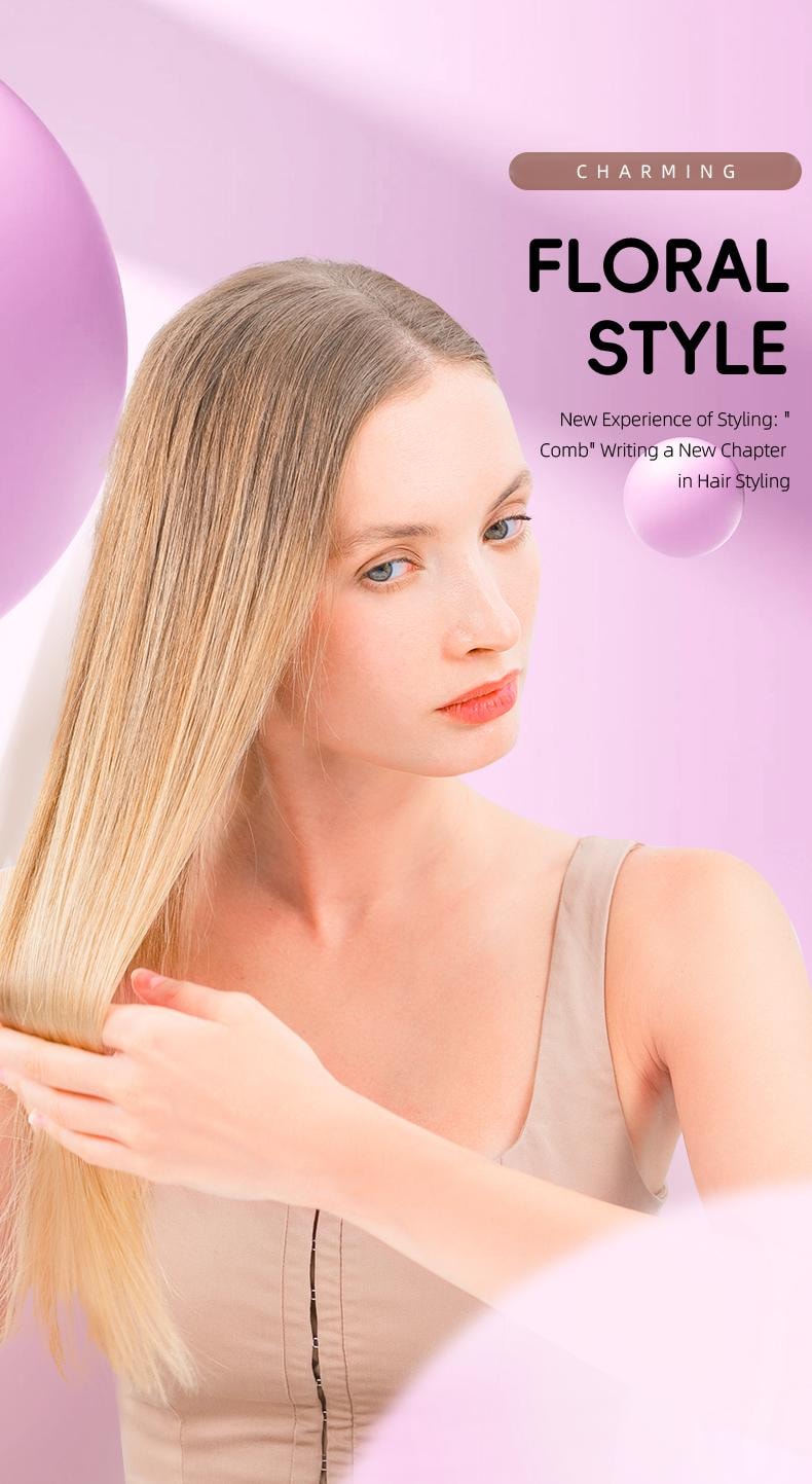 金米 直髮梳 不傷髮 直捲兩用 捲髮棒 夾板拉直 內扣短髮 KD388C 1台