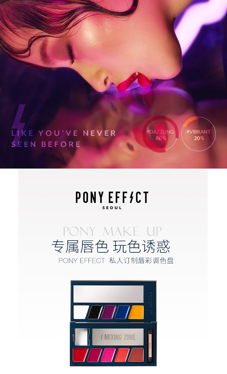 韩国PONY EFFECT十色唇彩口红唇膏调色盘