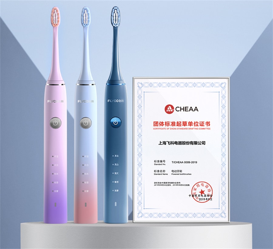 【中國直郵】飛科聲波電動牙刷情侶套裝充電式全自動 深海藍