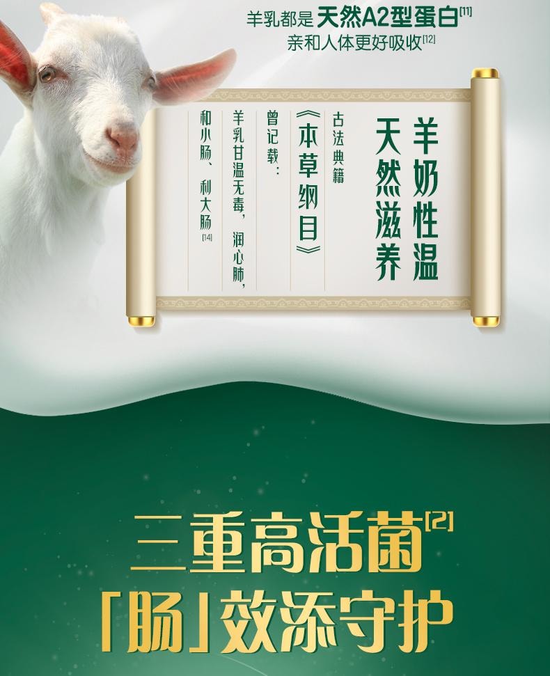 【中國直郵】 伊利 倍暢羊奶粉進口高鈣營養益生菌全家中老年奶粉袋裝352g/袋