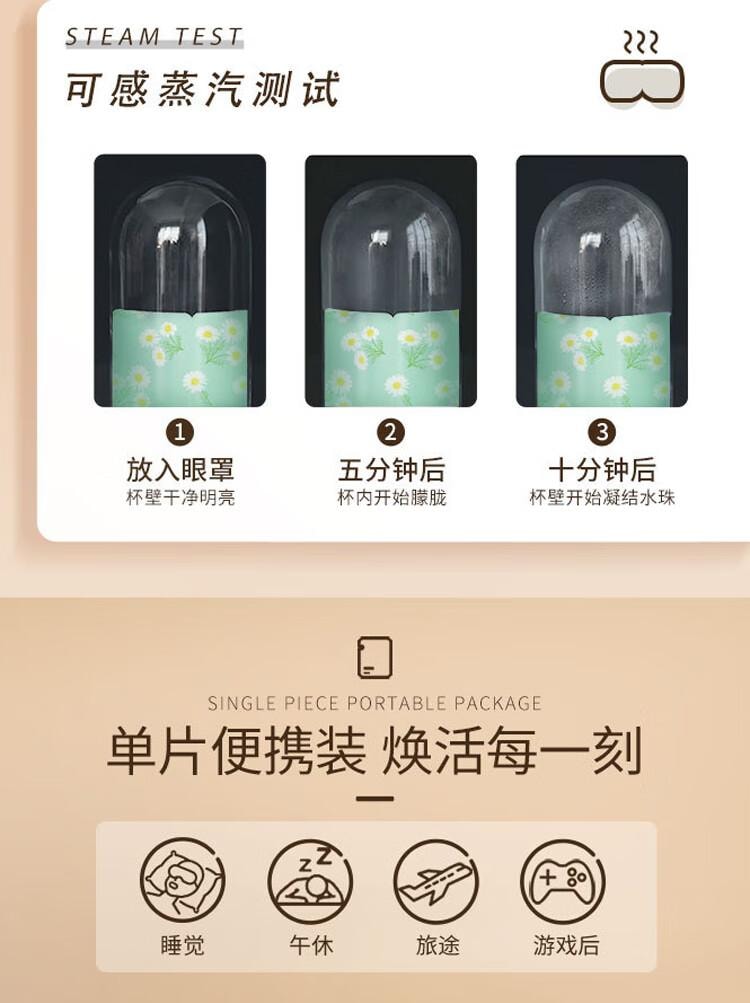 【中国直邮】 云南白药 洋甘菊香 蒸汽眼罩  恒温 热敷 温热 发热 遮光睡眠 男女通用 青春款 (10片/盒)
