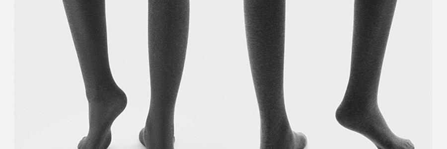 小野和子 羊毛棉褲襪第2代緊身褲 中灰色 短連腳 薄絨