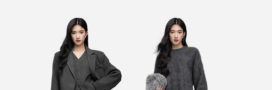 小野和子 羊毛棉褲襪第2代緊身褲 中灰色 短連腳 薄絨