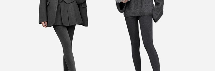 小野和子 羊毛棉褲襪第2代緊身褲 中灰色 短連腳 薄絨