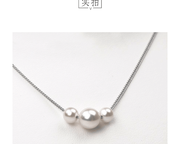 宇與海真珠||Akoya珍珠簡約百搭3珠珍珠項鍊||1條【特殊商品單獨出貨】8.5-8.0mm x1 & 6.5-6.0mm x2
