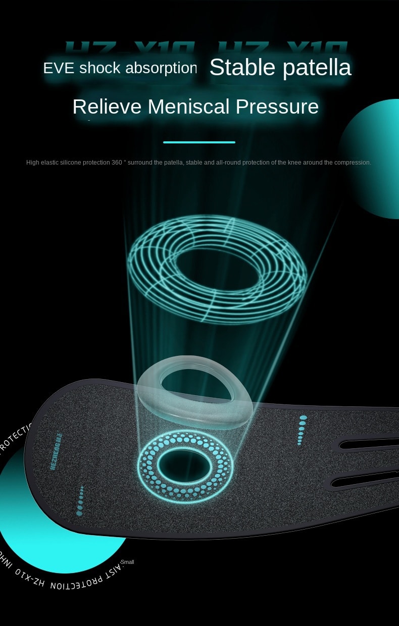 【輪滑世界冠軍郭丹代言品牌】 中國 和正HEZHENG 專業支撐運動減壓護膝 黑色 1件(單裝)