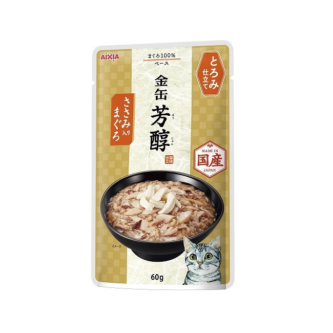 【日本直郵】AIXIA 金罐芳醇系列貓咪濃湯濕糧包 60g 雞小胸+鮪魚