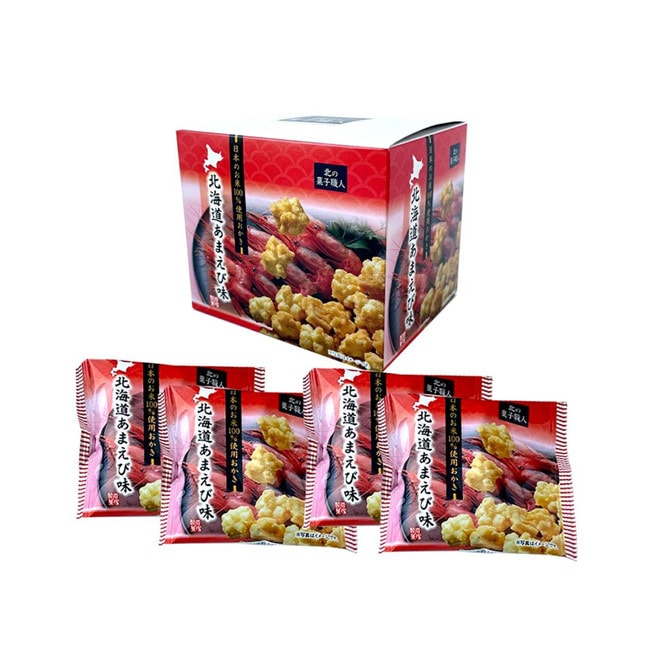 【日本直邮】岩塚制果 北糖果工匠 北海道 脆米果 甜虾味 72g(18g x 4包)
