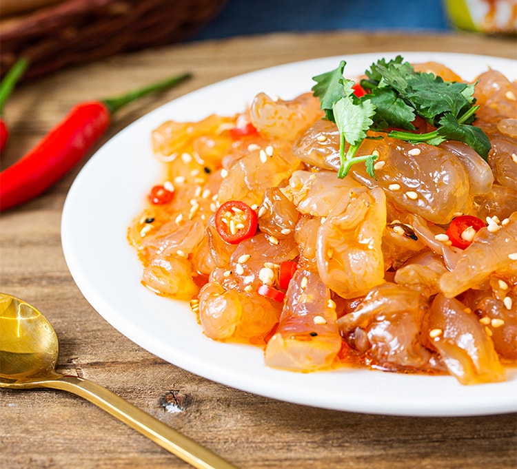 【中国直邮】云山半  即食海蜇头  含料包  海蜇皮海产干货  凉拌海蜇丝  冷盘凉菜  下酒饭菜  500g