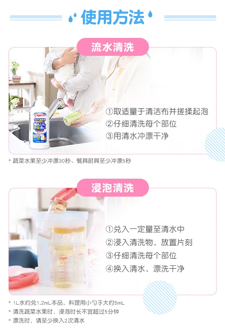 【日本直效郵件】Pigeon貝親 嬰兒奶瓶蔬果清潔劑 300ml
