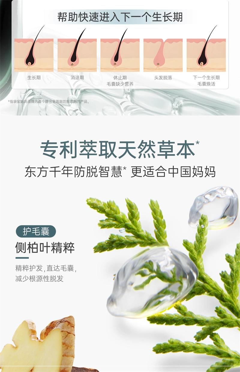 【中國直郵】 袋鼠媽媽 產後防脫洗護套裝去屑洗髮露專用蓬鬆柔順護髮素 洗髮露350ml+潤髮乳200g