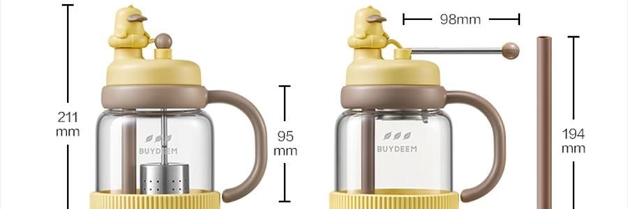 BUYDEEM北鼎 划水鸭泡茶吨吨杯子 玻璃杯壶 600ml DG86/A9