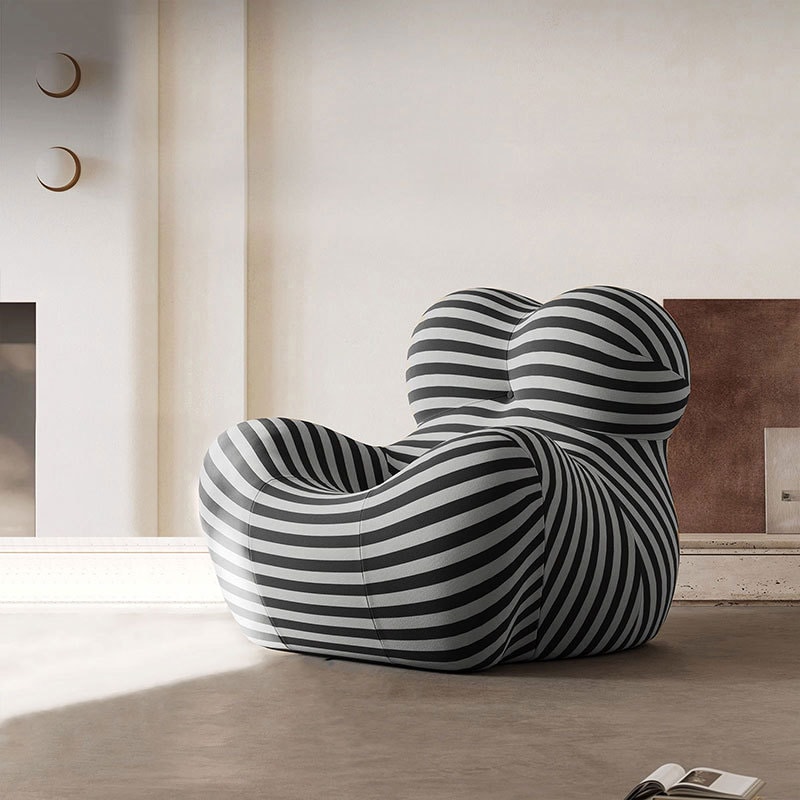 【美国现货】LUXMOD 中古风斑马沙发 布艺定型海棉 单人位 家具