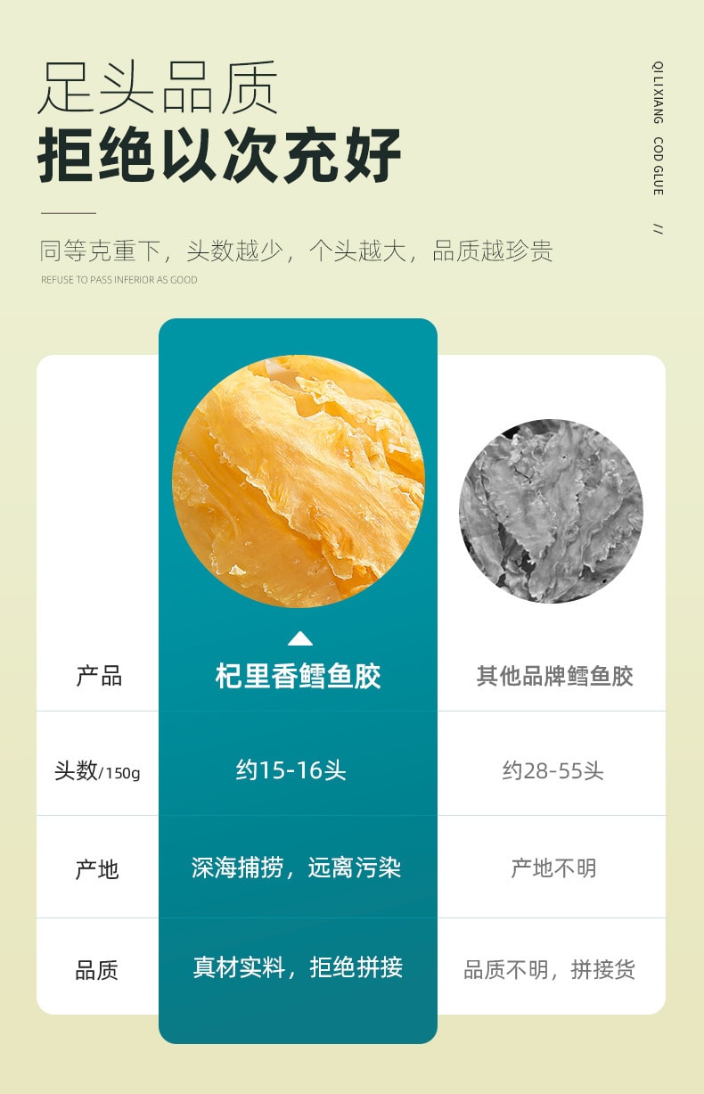 【中国直邮】杞里香 花胶150g/盒干货鳕鱼花胶 原产小米鱼胶鱼肚 米鱼鳔花胶