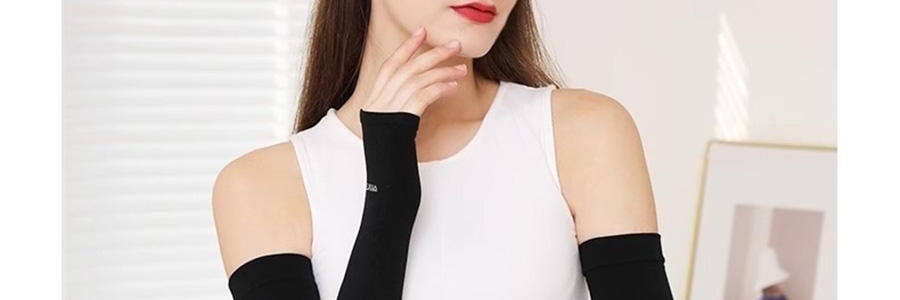 覓食橙色 冰袖套 防曬袖子 開車防曬騎行套袖 雲朵白