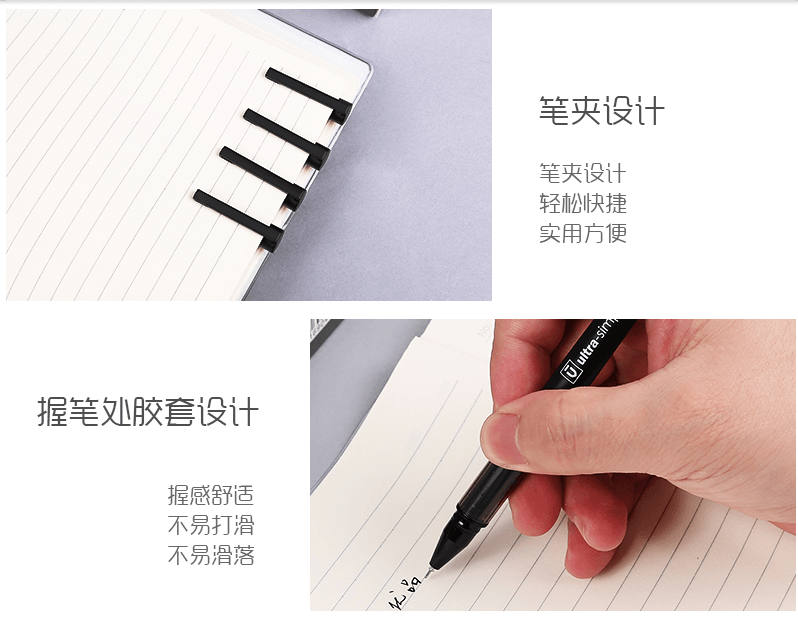 已淘汰[中國直郵]晨光M&G優品中性筆AGPA4902水筆0.5全針管筆芯中空護套簽字筆黑色 盒裝 10支/盒