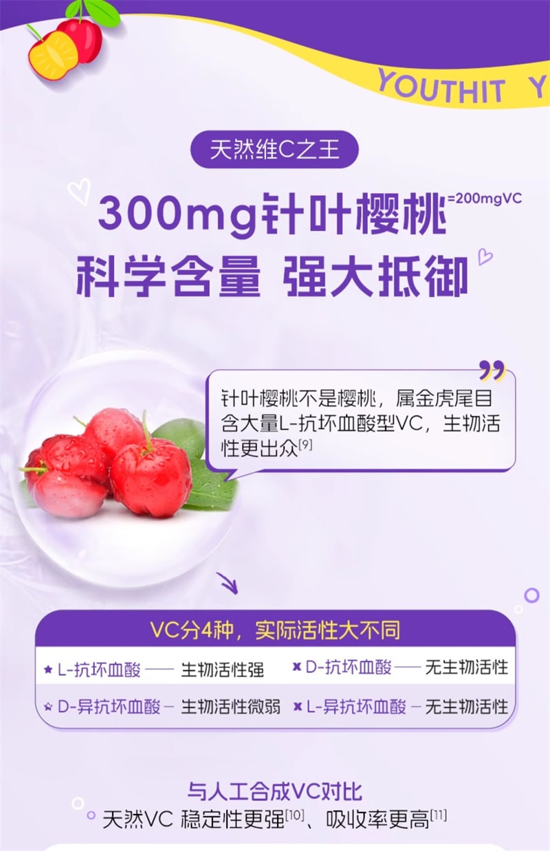 【中国直邮】Youthit优思益 接骨木莓成人免疫维生素VC饮14袋/盒提高免疫力浆果