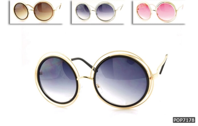 Fashion Sunglasses 7178 Gold Frame/Red Lens