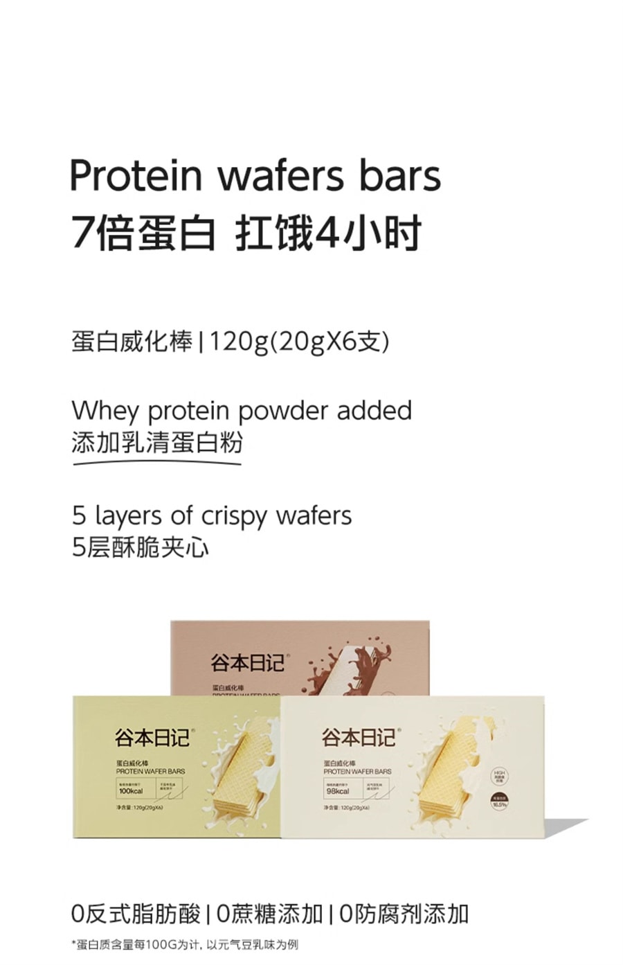 【中國直郵】谷本日記 蛋白棒威化餅乾代餐能量0低無減糖精脂肪卡熱量飽腹零食 牛奶味|可可口味|豆乳味