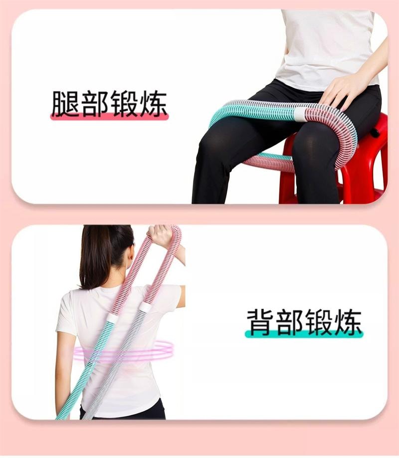 【中國直郵】 親太太 呼拉圈收腹不傷腰女瘦肚子彈簧軟體呼拉圈 粉綠灰 1件裝