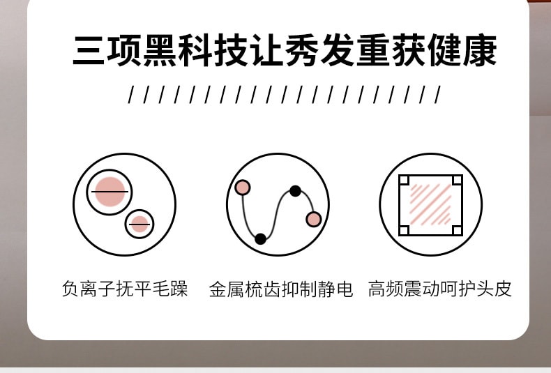 中国SIWIEY适印 无线负离子震动养发按摩梳 白色 1件