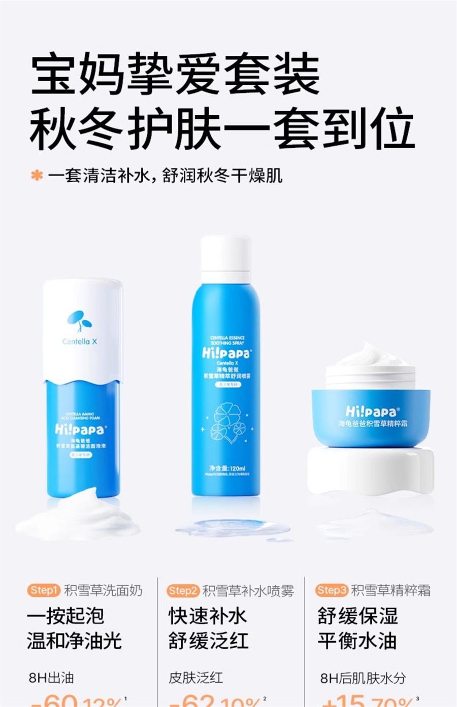 【中国直邮】 海龟爸爸 积雪草儿童面霜秋冬宝宝护肤品滋润补水润肤乳女童保湿霜  40g/瓶