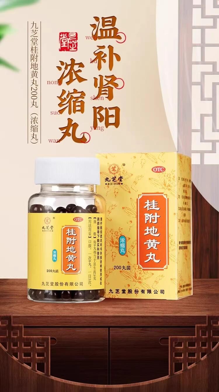【中国直邮】 九芝堂 桂附地黄丸200丸/盒 5盒 浓缩丸 温补肾阳 专科用药 腰膝酸软 肢冷尿频