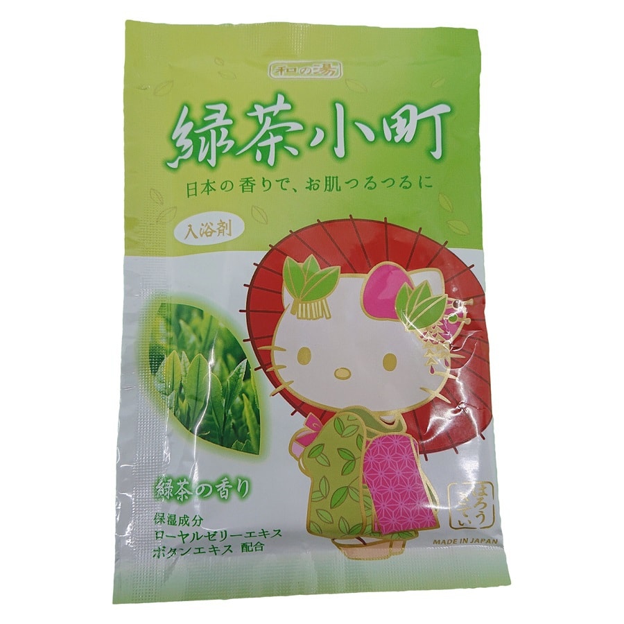 日本 KIYOU 紀陽除蟲菊 Hello Kitty 和服凱蒂貓 保濕入浴劑 #綠茶 50G