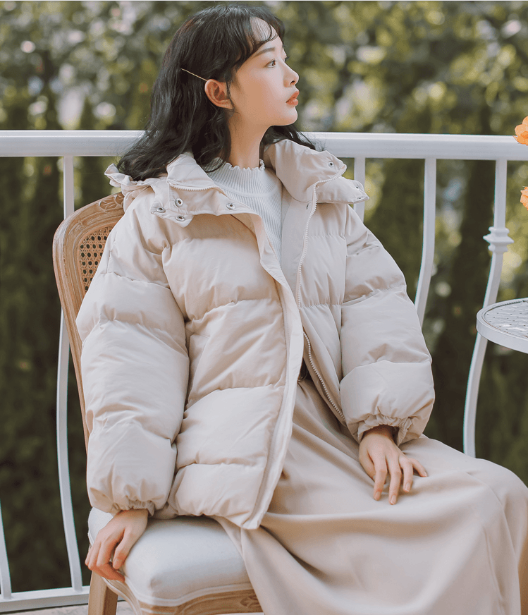 2019 Women's trendy cotton jacket autumn and winter wild short coat women white # 1 piece