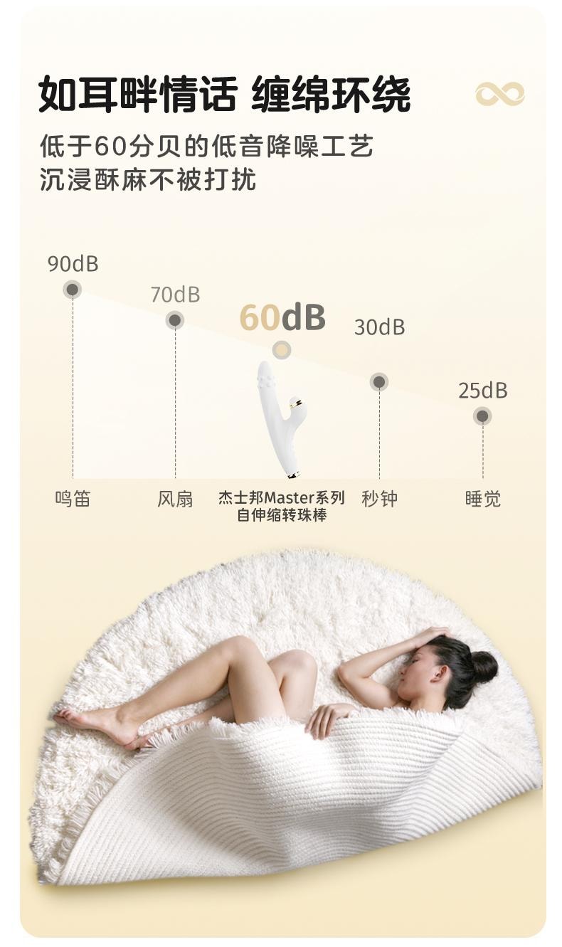 JISSBON杰士邦 Master自动伸缩转珠震动棒吮吸静音炮机 成人用品玩具 白色1件