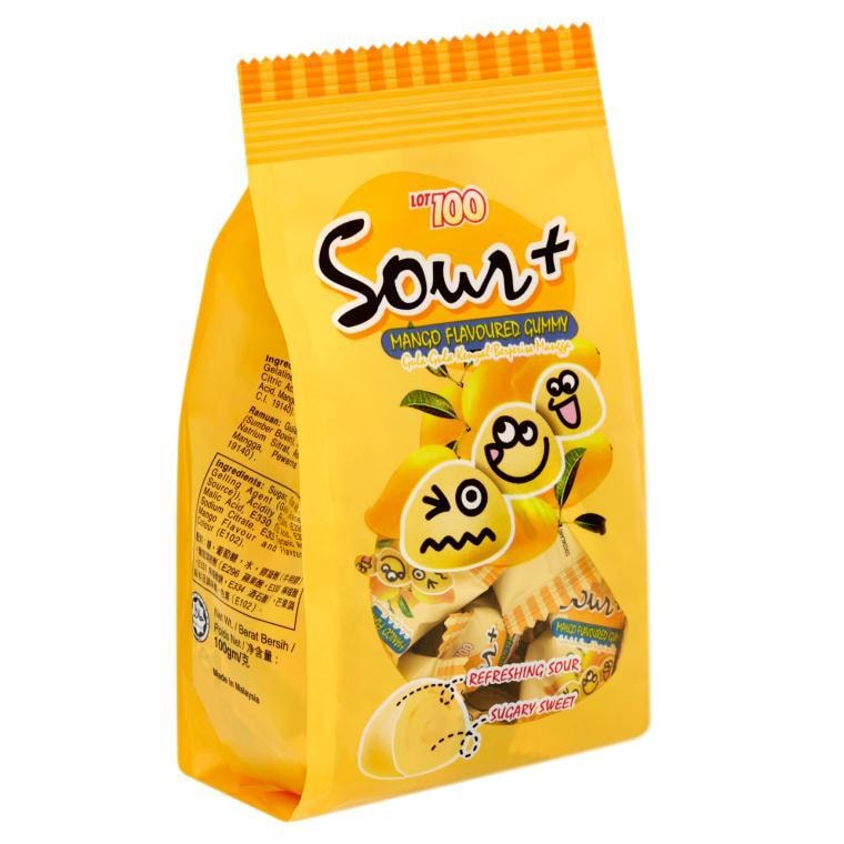 【马来西亚直邮】马来西亚 COCOALAND LOT100 一百份 芒果酸味软糖 100g