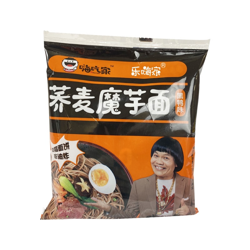 【中国直邮】 嗨吃家 荞麦魔芋面黑鸭味75g 12袋