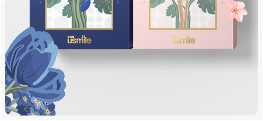 【中国直邮】usmile  情人节礼物电动牙刷男女成人声波全自动情侣款罗马柱礼盒装  雾蓝