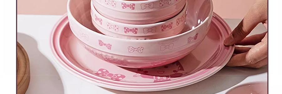 摩登主婦 陶瓷米碗圓碗餐具 炫彩浮雕漸層系列 500ml【櫻桃小丸子聯名】
