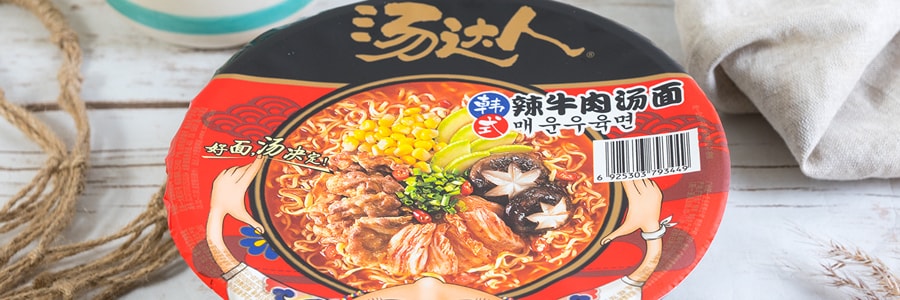 台湾统一汤达人 韩式辣牛肉汤面 碗装 127g