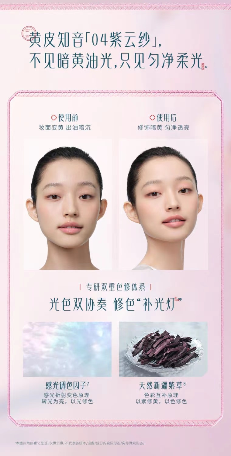 【中國直郵】 花西子FLORASIS 玉養蜜粉餅蘭花款定妝控油持久提亮好氣色腮紅胭脂 02 霧輕紗 透明啞光